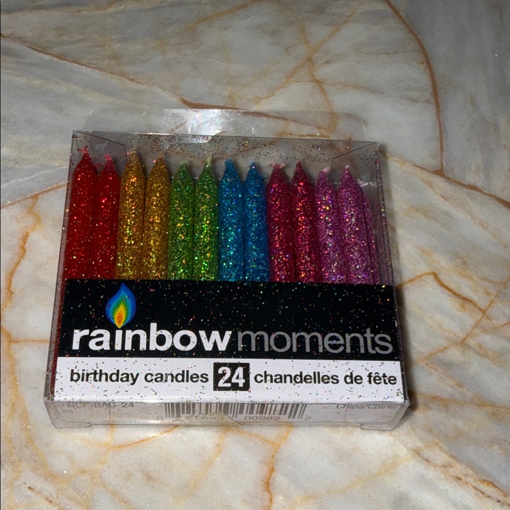 Glitter Birthday Candles - Multicolor Set 24